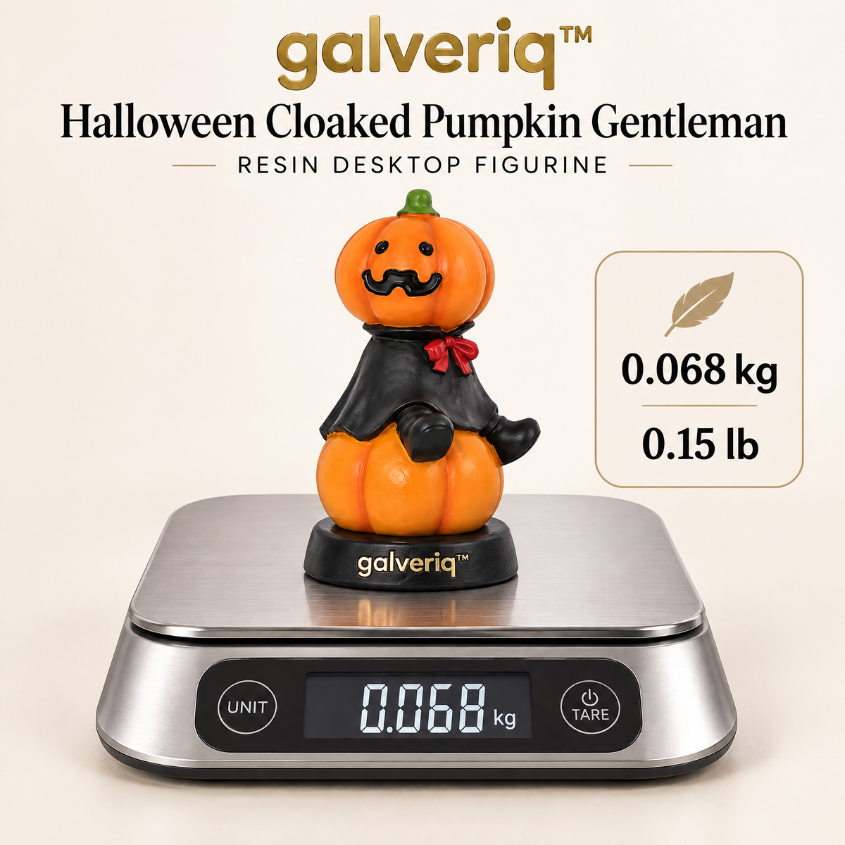galveriq™ Halloween Cloaked Pumpkin Gentleman Resin Desktop Figurine