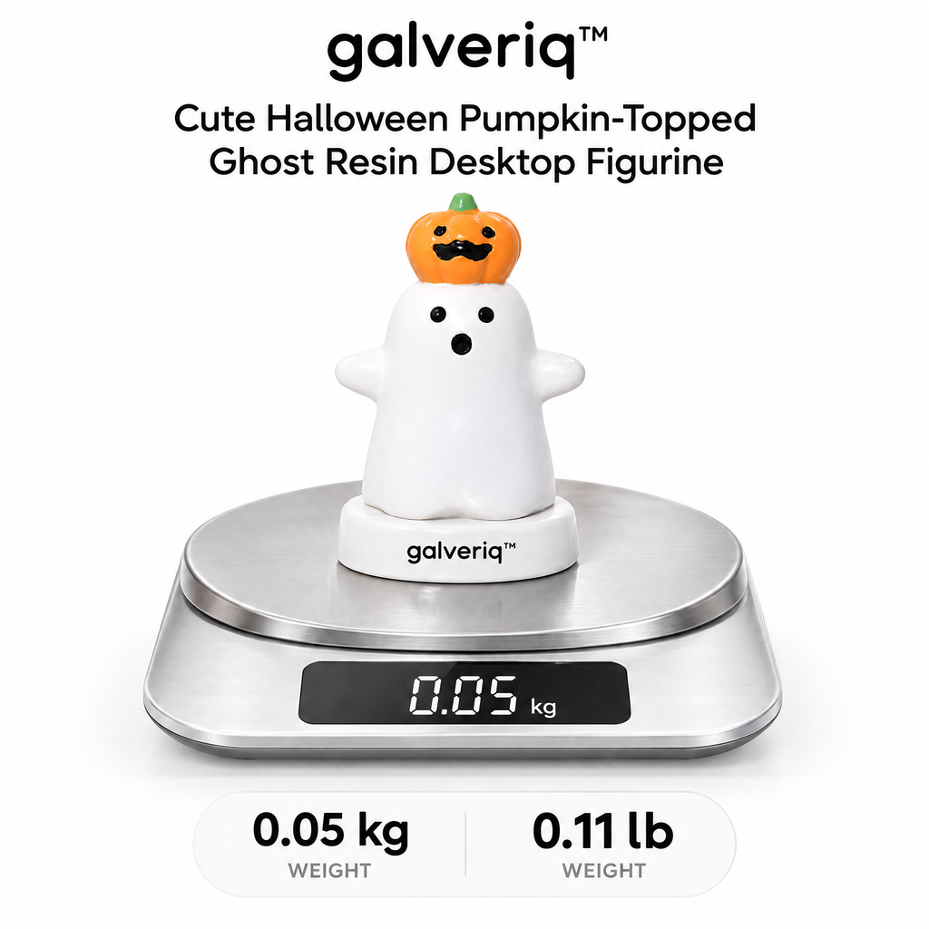 galveriq™ Cute Halloween Pumpkin-Topped Ghost Resin Desktop Figurine