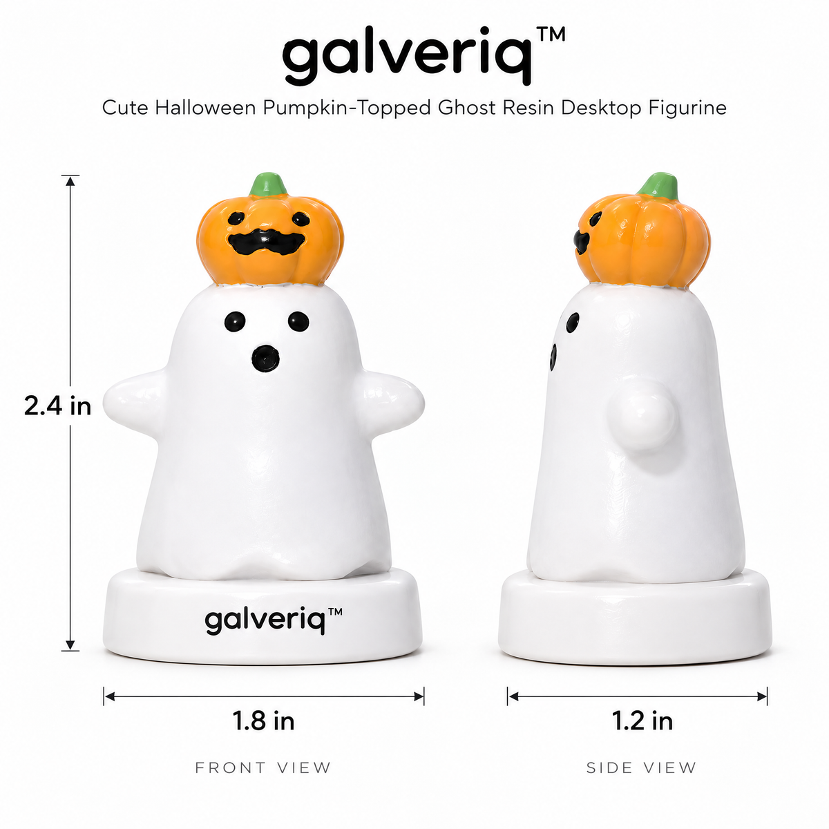 galveriq™ Cute Halloween Pumpkin-Topped Ghost Resin Desktop Figurine