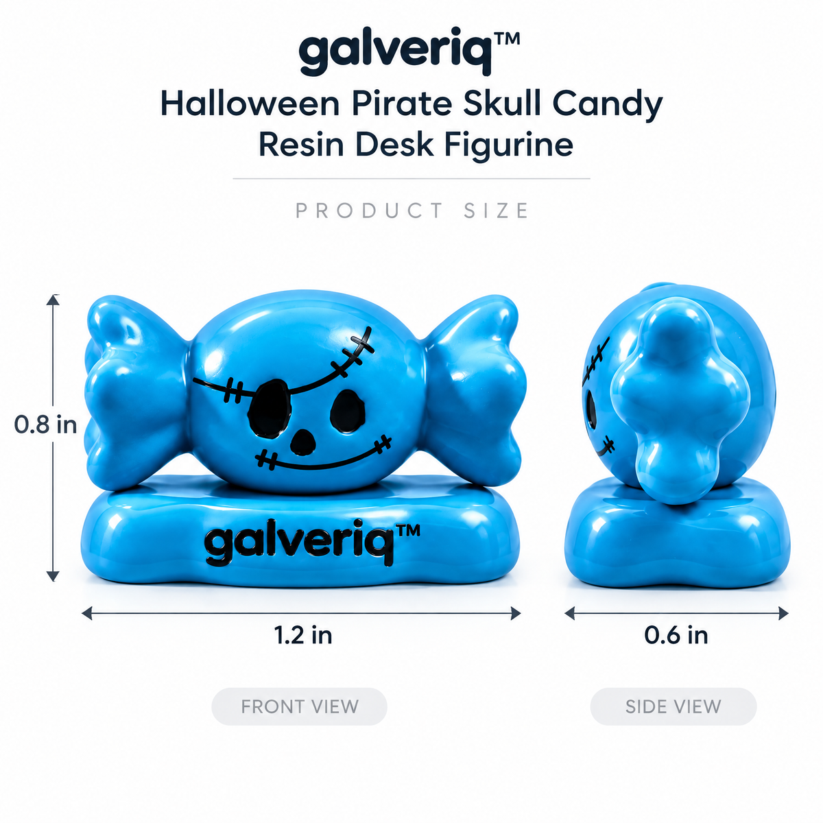 galveriq™ Halloween Pirate Skull Candy Resin Desk Figurine