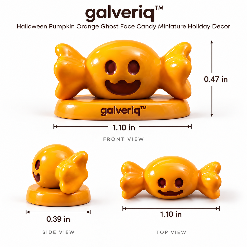 galveriq™ Halloween Pumpkin Orange Ghost Face Candy Miniature Holiday Decor