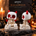 galveriq™ Halloween Miniature Red Devil Horned Skull Resin Figurine