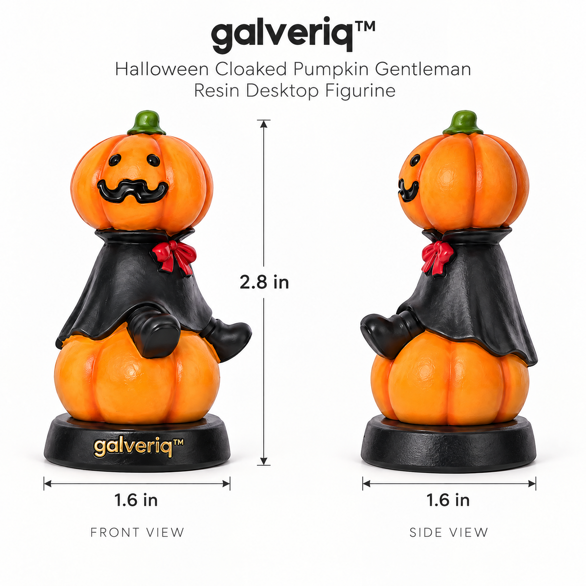 galveriq™ Halloween Cloaked Pumpkin Gentleman Resin Desktop Figurine