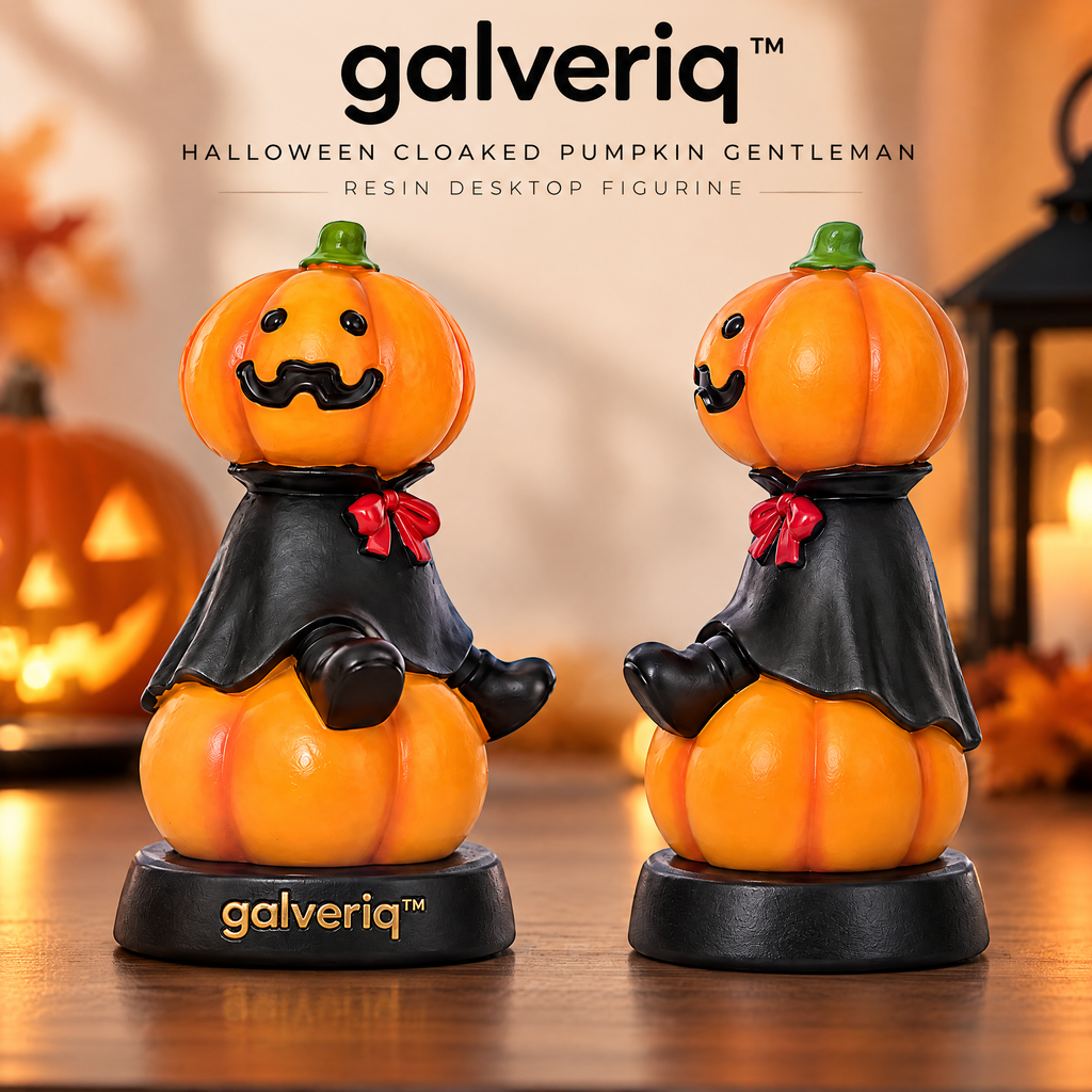 galveriq™ Halloween Cloaked Pumpkin Gentleman Resin Desktop Figurine